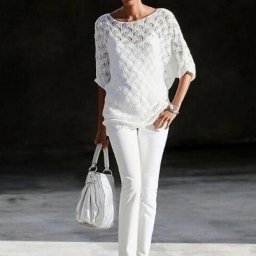 ​Ажурный пуловер спицами