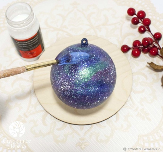 ​Декорируем елочный шар "Созвездие Тельца (Быка)": мастер-класс, часть 2