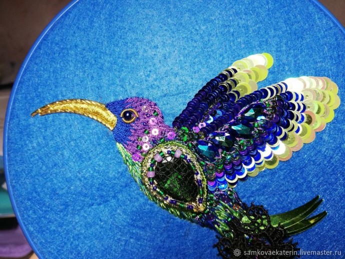 Делаем брошь "Колибри": часть 2