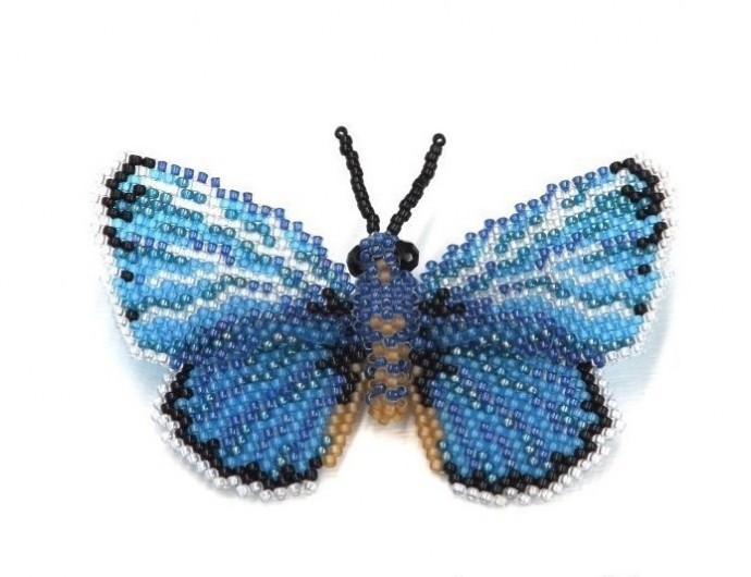 ​Брошки-бабочки из бисера