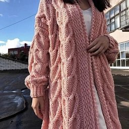 Кардиган с крупными косами