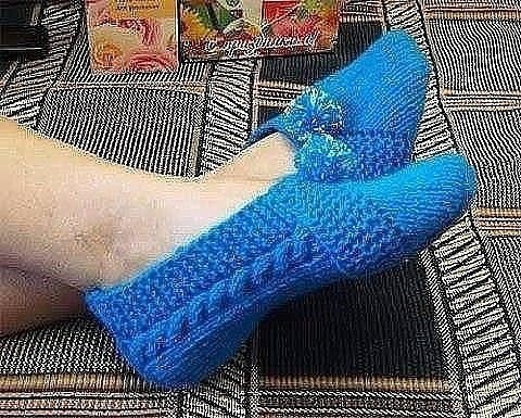 Вяжем тапочки без швов