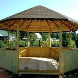 ​Каркасная восьмигранная беседка своими руками с летней кухней