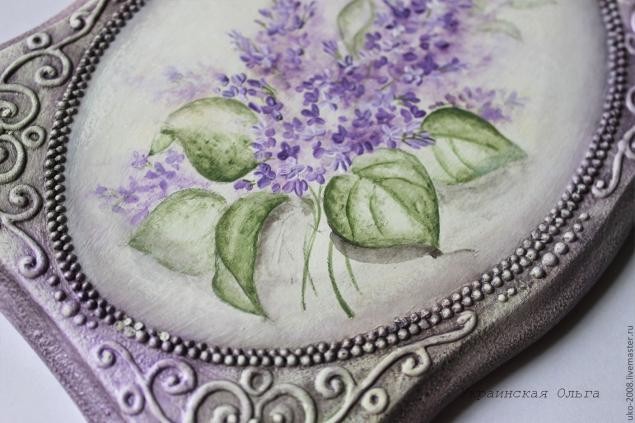 Процесс имитации филиграни и роспись акриловыми красками шкатулки: часть 2