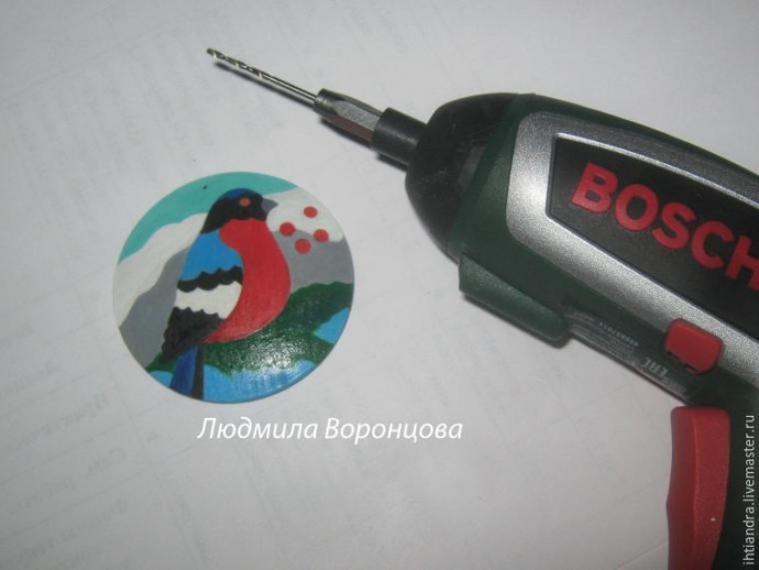 Создание кулона с росписью "Снегирь": часть 1