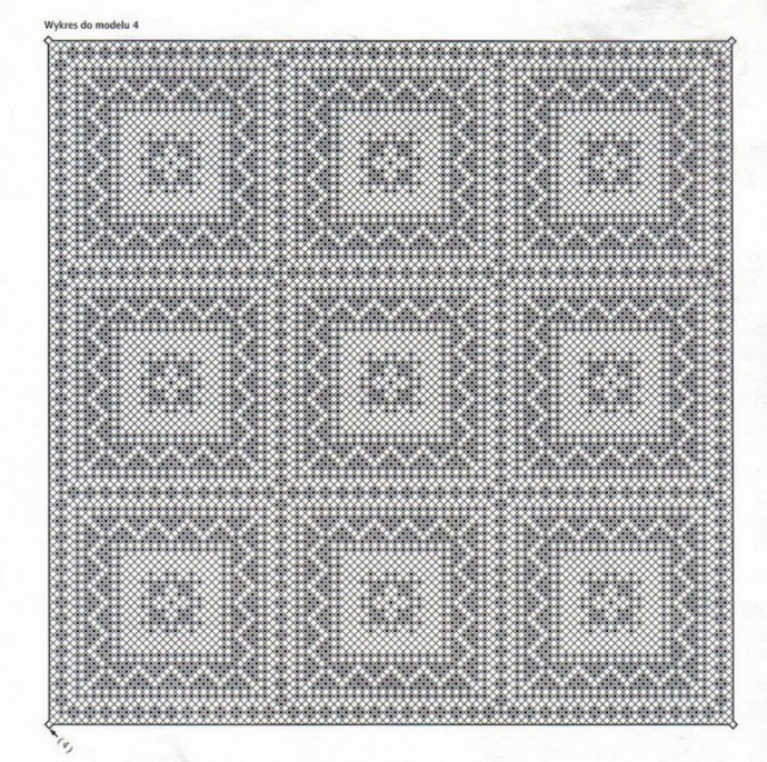 ​Ажурная вязаная скатерть