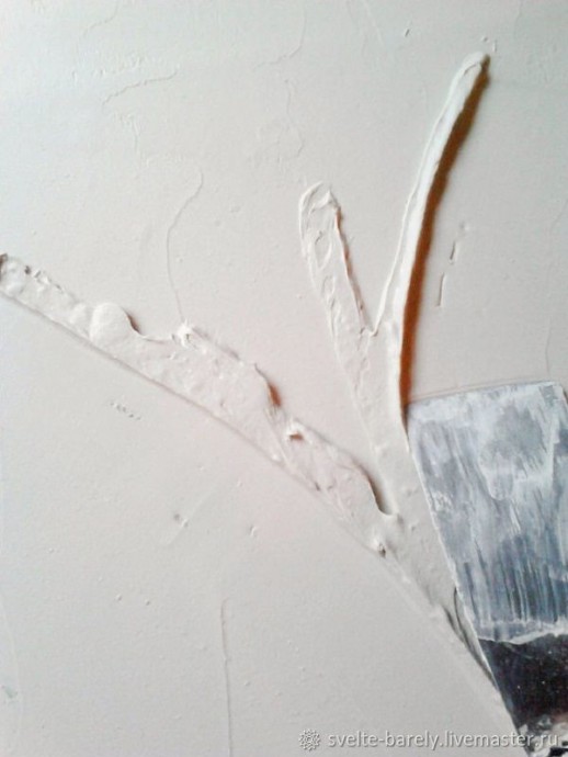 Создаем веточку розы из шпатлевки: часть 1