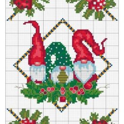 ​Новогодняя вышивка с гномами