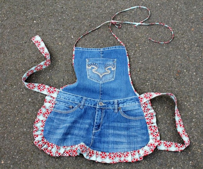 Что сделать из старых джинсов: фартук