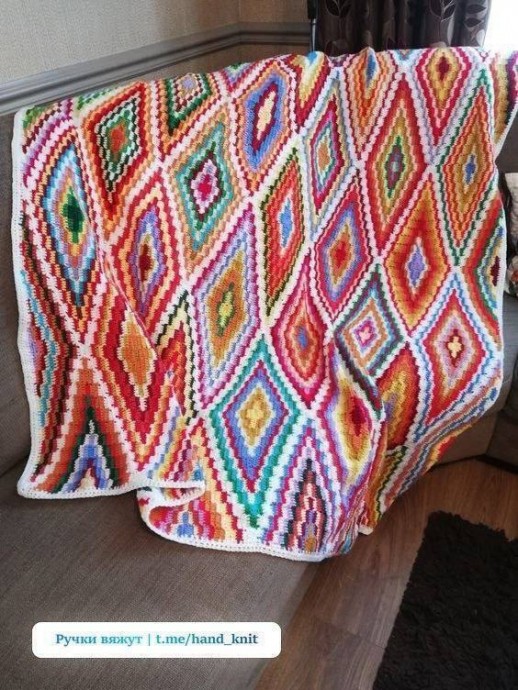 ​Яркие пледы из мотивов