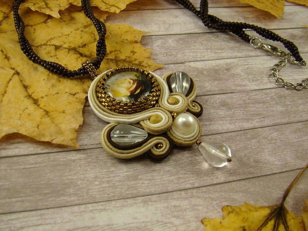 ​Создаем нежный кулон "English rose": часть 5