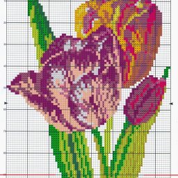 Вышивка с тюльпанами