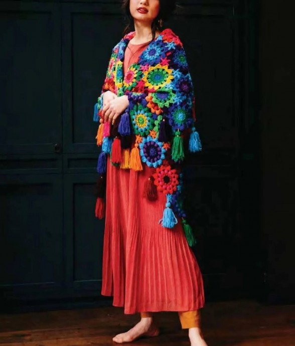 Плед из цветочных мотивов