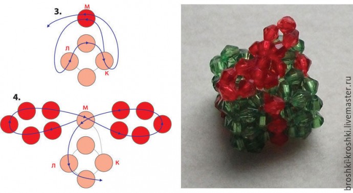 ​Плетём из бисера симпатичные новогодние сувениры: часть 2
