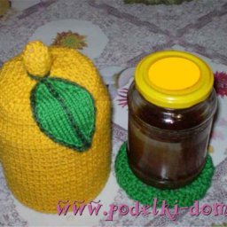 ​Вязаная грелка "Лимончик" для заварочного чайника