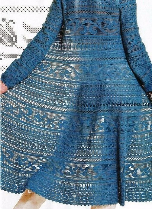 ​Вязаное осенне пальто