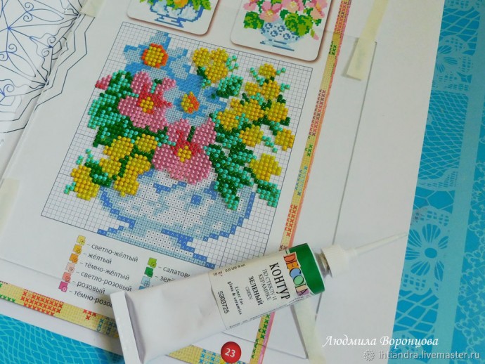 Имитируем вышивку в технике точечная роспись: часть 2 Имитируем вышивку в технике точечная роспись: часть 2