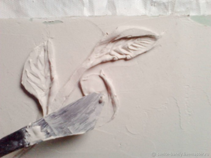 Создаем веточку розы из шпатлевки: часть 2