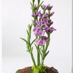 Лепим веточки лаванды из полимерной глины без использования молдов: часть 2