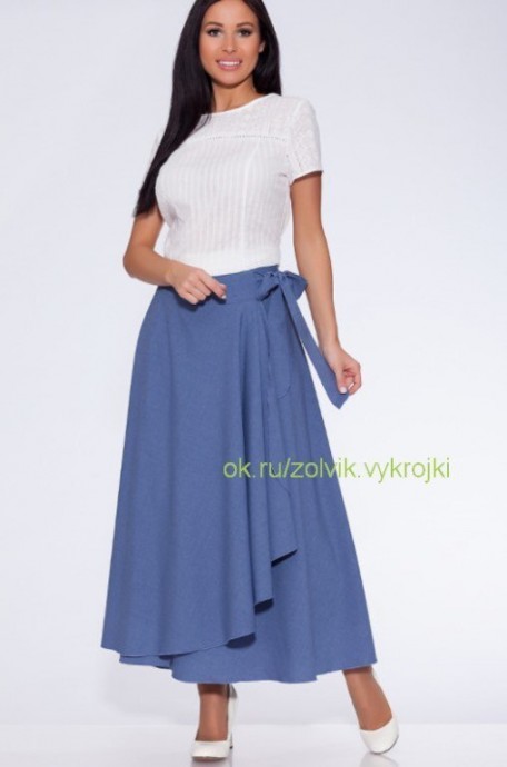 Моделирование длинной юбки с запахом