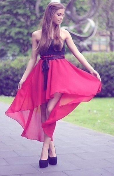 Моделирование платья с перепадом длины юбки