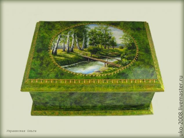 Пейзаж на шкатулке
