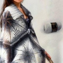 ​Пончо из мотивов