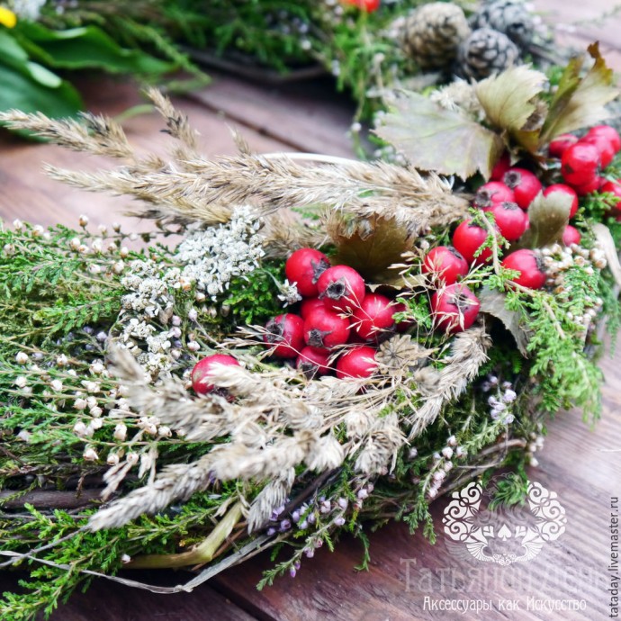 ​Создаем интерьерную композицию "Праздничный веночек": часть 3