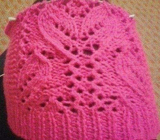 Ажурная шапочка и снуд спицами
