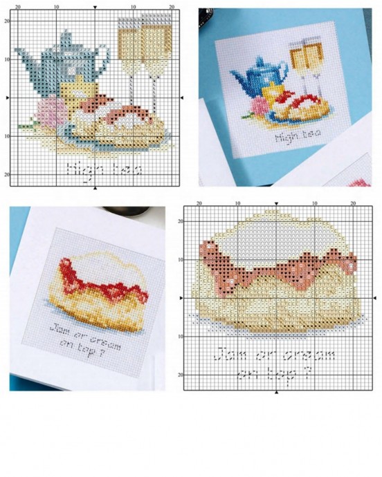 ​Чай со сладостями: идеи для вышивки крестом