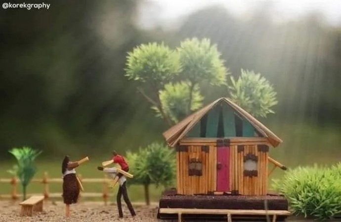 Объемные арт-инсталляции из спичек Объемные арт-инсталляции из спичек