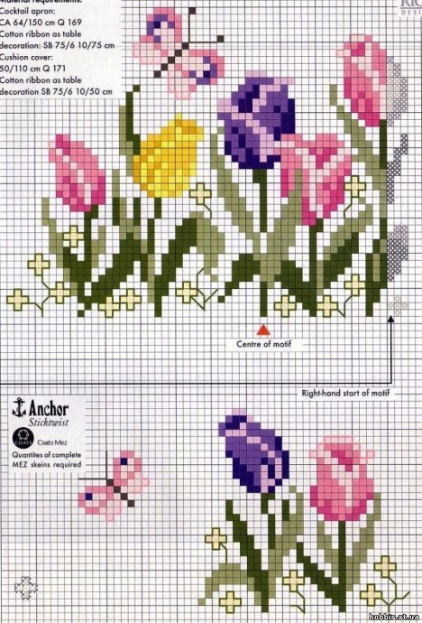 Вышивка с тюльпанами Вышивка с тюльпанами