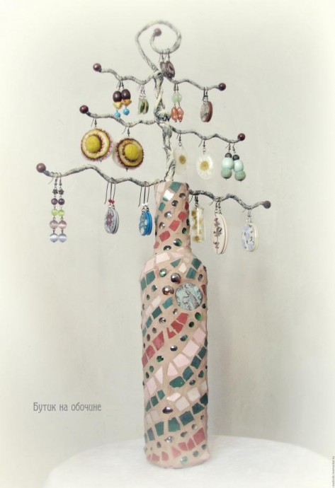 ​Мозаичное дерево: декорируем бутыль