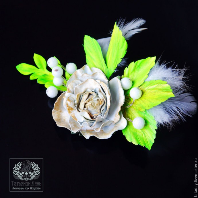 Создаем кожаную брошь-розу: часть 5