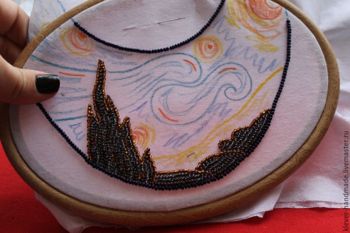 Создаем колье из бисера "Звездная Ночь": часть 2