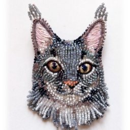 ​Вышиваем бисером брошь-котика: мастер-класс, часть 1