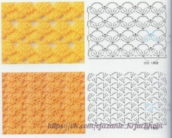 Множество интересных узоров крючком