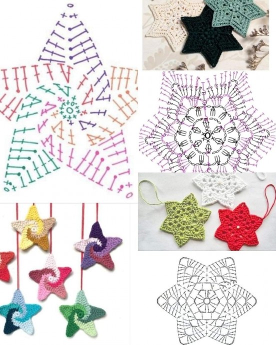 Подборка вязаных снежинок