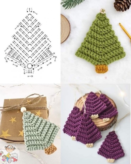 ​Вяжем ёлочки крючком