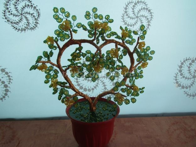 Как сделать дерево любви из бисера своими руками: мастер-класс, часть 4