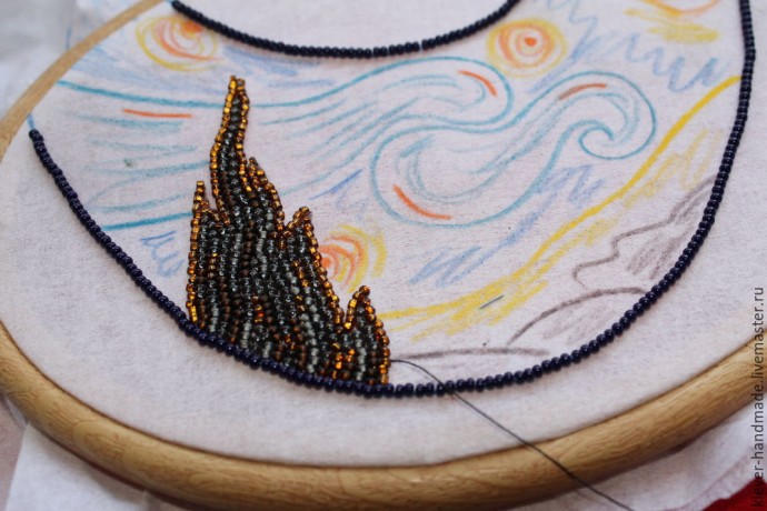 Создаем колье из бисера "Звездная Ночь": часть 2