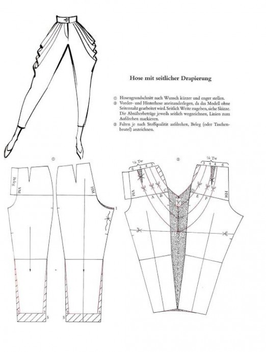 Моделирование необычных вариантов брюк
