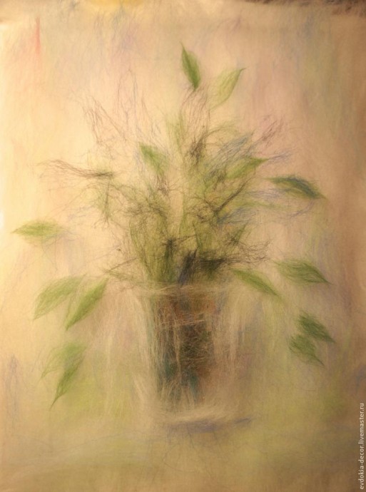 Создаем нежную картину из шерсти