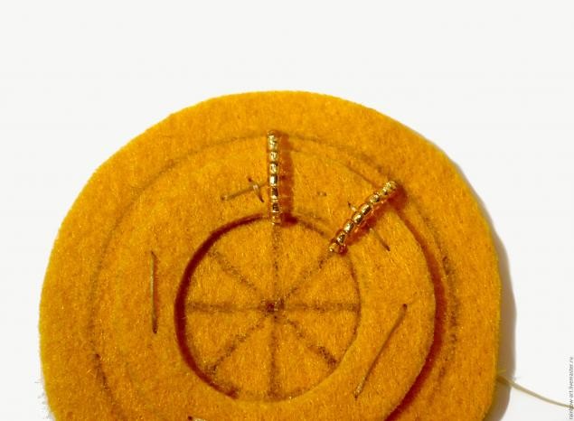 Серьги с вышивкой бисером "Жар-птица": часть 1