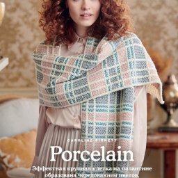 Палантин спицами в очаровательную клетку