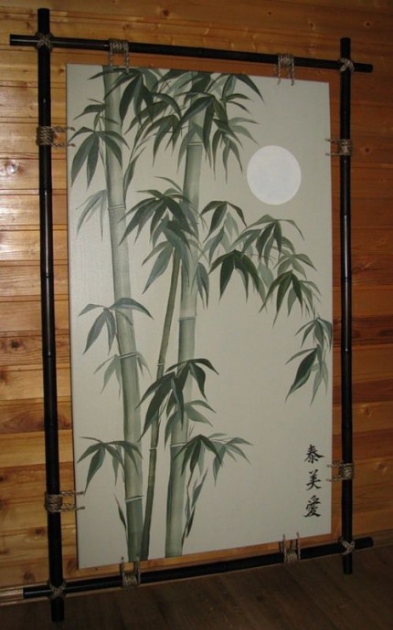 Панно в этническом стиле "Луна и бамбук": часть 2