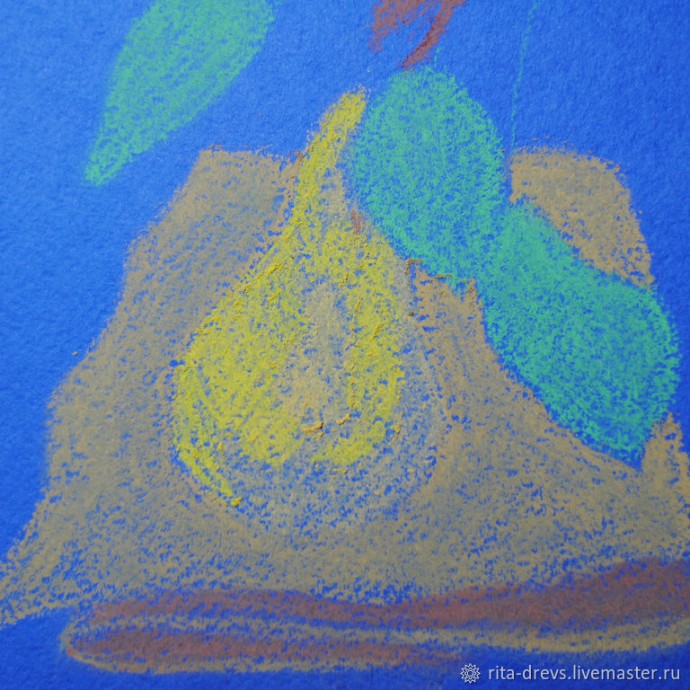 ​Рисование пастелью осенней груши: часть 1