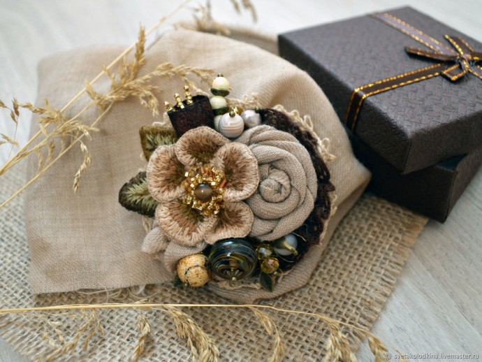 ​Текстильные броши и кулоны