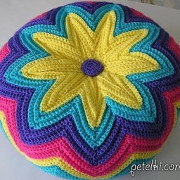 ​Декоративная подушка крючком