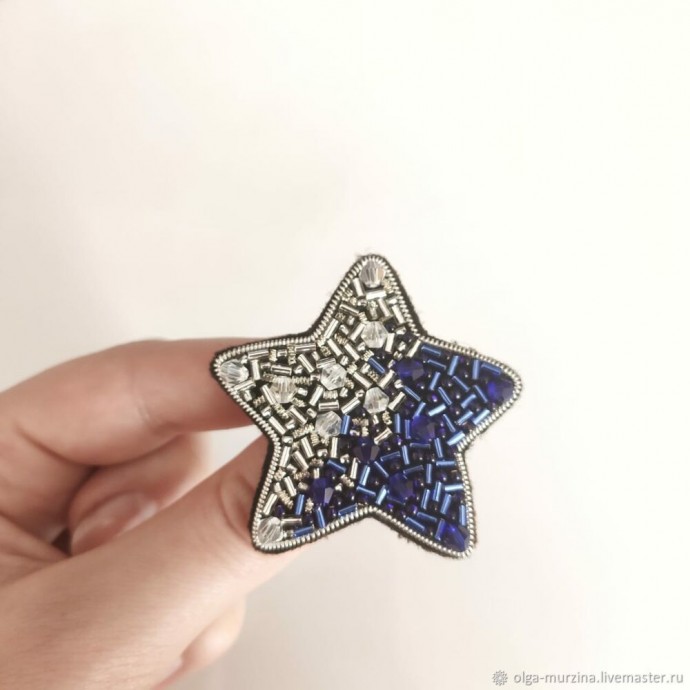 ​Делаем брошь из бисера звезду: часть 3